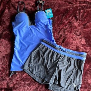 NWT FREE COUNTRY Tankini/shorts Set size L 12/14